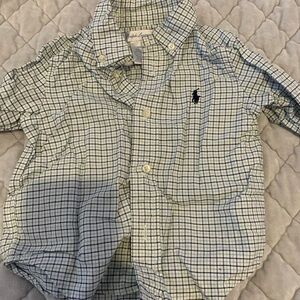 Ralph Lauren boys 18m Blue and Green Checkered Shirt